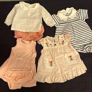 3 sets and a dress for a baby girl